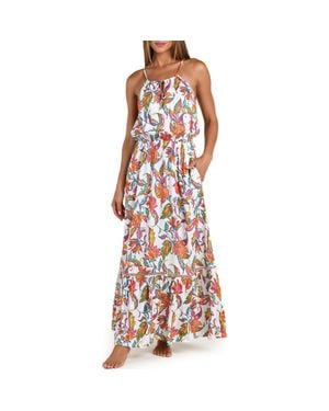 Sunshine 79 Wild Vines Tiered Cover-Up Maxi Dress