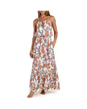 Sunshine 79 Wild Vines Tiered Cover-Up Maxi Dress