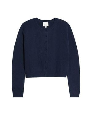 Reformation Clara Cashmere Crew Cardigan - Blue