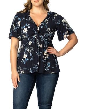 Kiyonna Abby Twist Front Top - Black