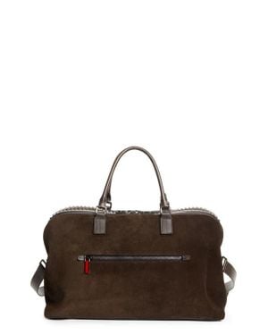 Christian Louboutin Funky Empire Spike Suede Weekend Bag - Brown