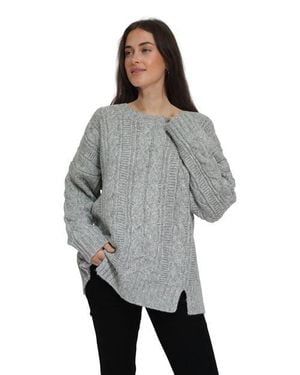 Belle & Bloom Perfect Me Oversized Crew Sweater - Gray