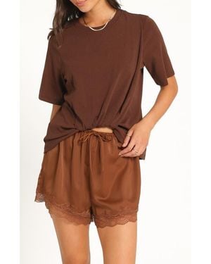 Petal & Pup Landon Cotton Blend Knit T-Shirt - Brown