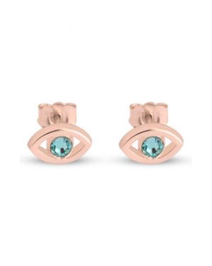 Melanie Marie Evil Eye Birthstone Stud Earrings - Pink