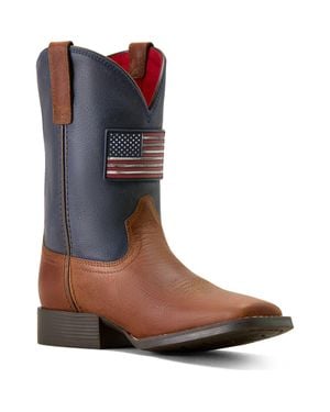 Ariat Kids' Freedom Rider Wide Square Toe Western Boot - Brown