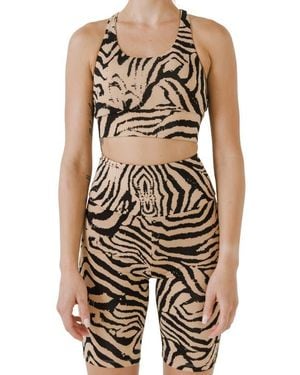 Grey Lab Animal Print Crop Tank - Multicolor