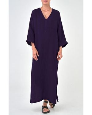 ocean + main Gauze Arc Seam Caftan - Blue