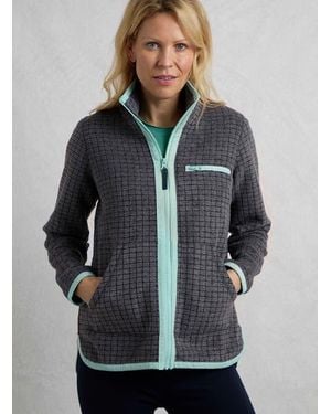 Weird Fish Tilly 1/4 Zip Grid Fleece - Gray