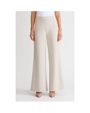 Ming Wang Stretch Deco Crepe Wide-Leg Pants - Multicolor