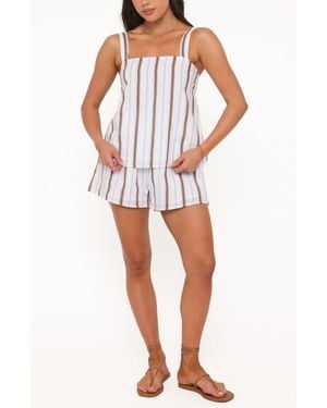 Petal & Pup Sallie Stripe Cotton Top & Shorts Set - White