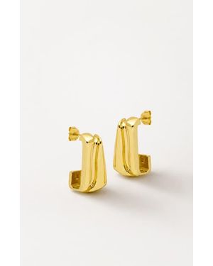 Yoj Fala Wave Maxi Hoop Earrings - Metallic