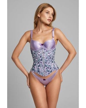 Scarlett Gasque The Wisteria Silk Waspie - Blue