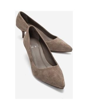 Forever & Always Shoes Jalen Leather Stiletto Pump - Gray