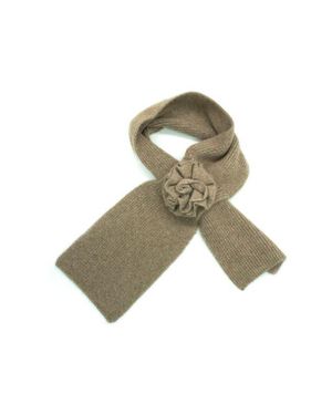 Portolano Cashmere Loop Scarf With Flower - Multicolor