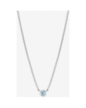 Dower & Hall Aquamarine Round Dewdrop Pendant - Metallic