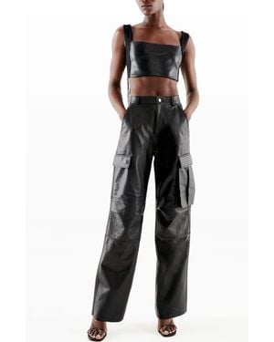 AS by DF Cole Upcycled Leather Cargo Pants - Black