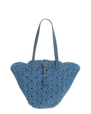 Sam Edelman Layla Floral Raffia Tote Bag - Blue