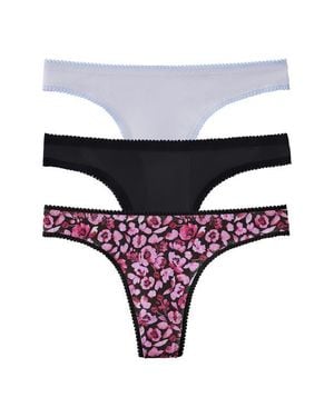 On Gossamer 3-Pack Mesh Thongs - Black