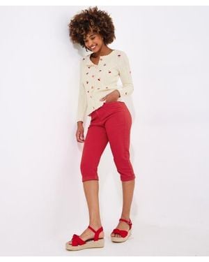 Joe Browns Stretch Denim Capri Pant - Red