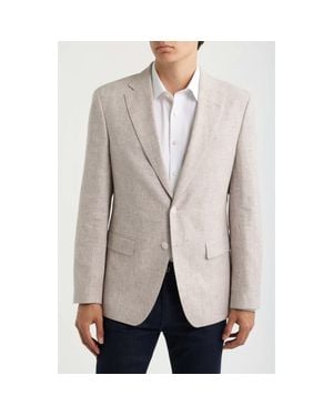 BOSS Hutson Slim Fit Linen & Cotton Blend Sport Coat - Gray