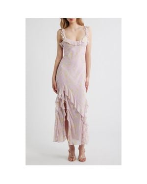 LoveShackFancy Roseline Ruffle Sleeveless Maxi Dress - Pink