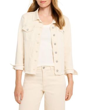 NIC+ZOE Essential Fray Hem Denim Jacket - Natural