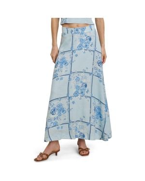 FAVORITE DAUGHTER There For You Linen Maxi Skirt - Blue