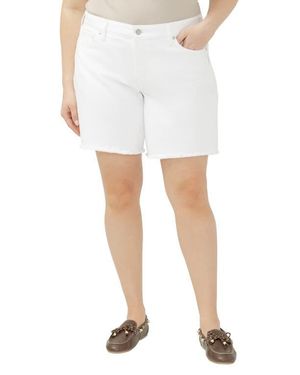 Silver Jeans Co. Suki Raw Hem Denim Shorts - White