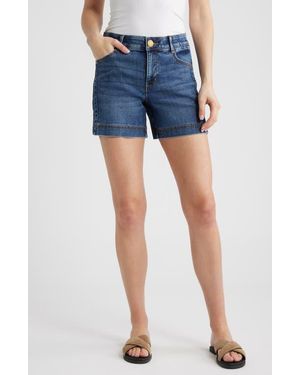 Wit & Wisdom Gracie High Waist Cotton Blend Denim Shorts - Blue
