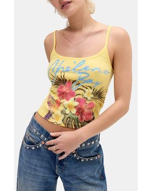 BDG Chileno Bay Graphic Floral Camisole - Blue