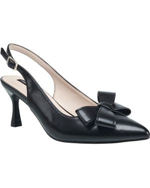 French Connection Brinton Oversized Bow Kitten Heel - Blue