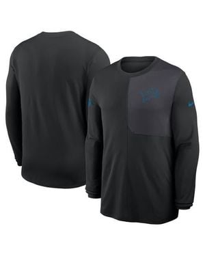Nike Detroit Lions Sideline Coach Uv Performance Long Sleeve T-Shirt - Black