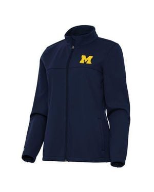 Antigua Michigan Wolverines Links 2 Full-Zip Golf Jacket - Blue