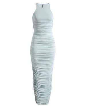 Skims Cupro Jersey Ruched Long Dress - Blue