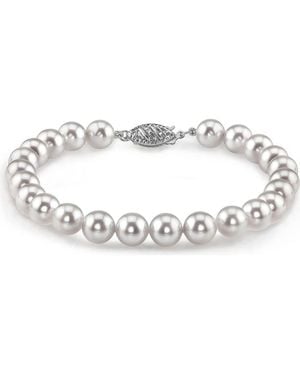 The Pearl Source 5.0-5.5Mm Akoya Pearl Bracelet - Metallic
