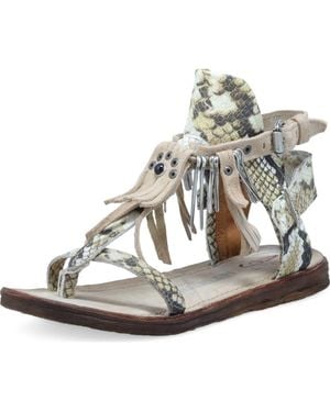A.s.98 Raleigh Ankle Strap Sandal - Metallic