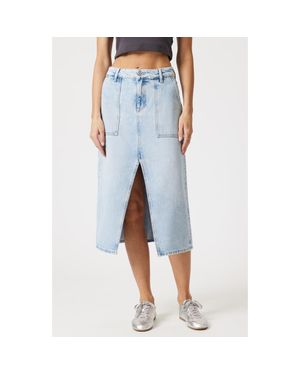 Mavi Savina Denim Utility Midi Skirt - Blue