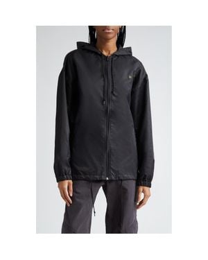 Acne Studios Ovitta Face Patch Hooded Nylon Jacket - Black