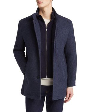 Johnston & Murphy Upton Bib Insert Wool Blend Car Coat - Blue