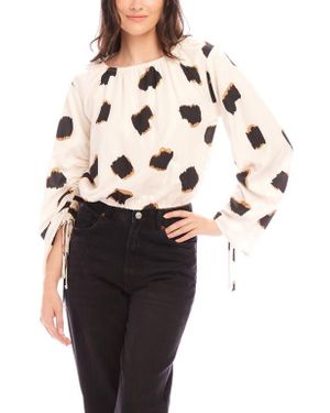 Fifteen Twenty Serafina Dot Tie Sleeve Top - Multicolor