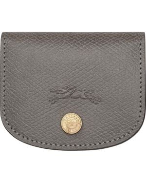 Longchamp Épure Leather Card Case - Gray
