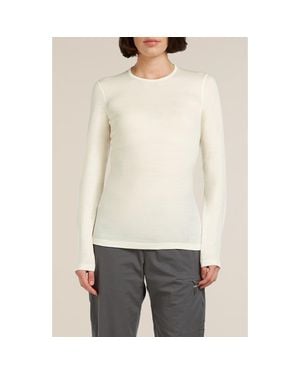 Icebreaker Oasis Long Sleeve Merino Wool Top - White