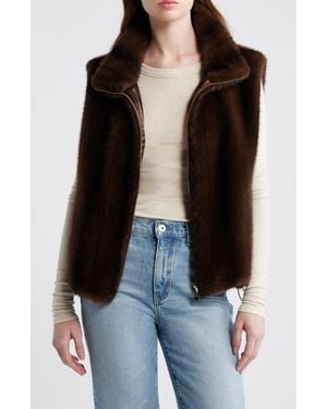 Via Spiga Faux Fur Vest - Black