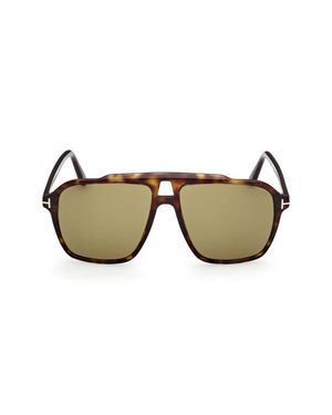 Tom Ford Autari 56Mm Navigator Sunglasses - Natural
