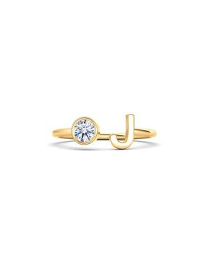 HauteCarat Lab Grown Diamond Letter Ring - Metallic