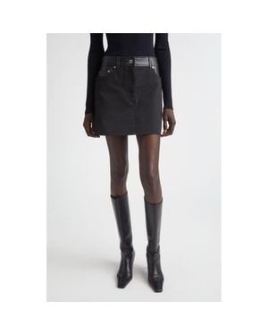 Stand Studio Beatrice Leather Trim Miniskirt - Black