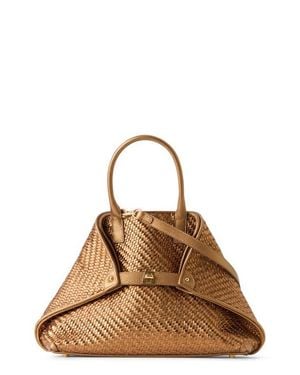 Akris Small Ai Woven Leather Shoulder Bag - Brown