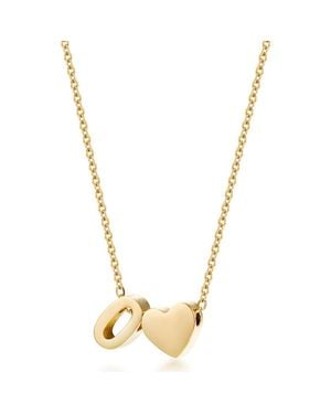 Jane Basch Initial Heart Pendant Necklace - Metallic
