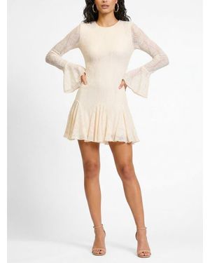 Rachel Roy Alanna Long Sleeve Godet Mini Dress - Natural