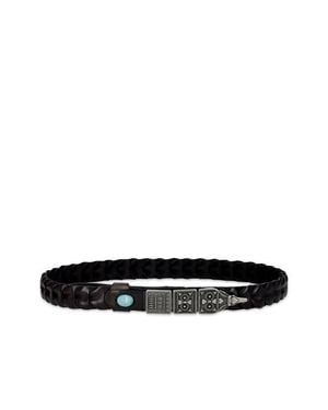 Fortela Tess Woven Leather Belt - Black